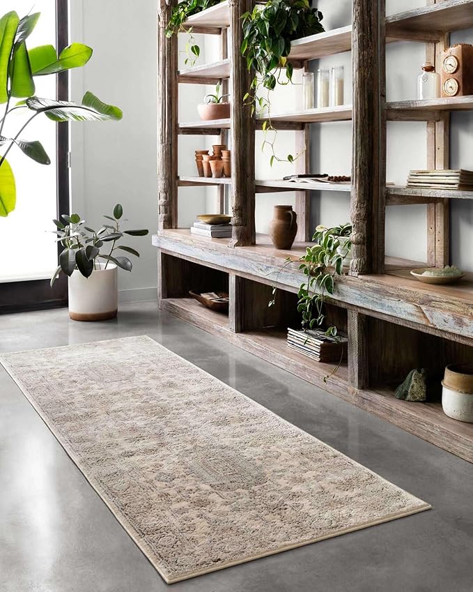 Loloi Teagan Collection TEA-03 Ivory/Sand 11'-6" x 15' Area Rug, Large, Soft Neutral Rug, High-Traffic for Living Room, Bedroom, Home Office, Dining Area