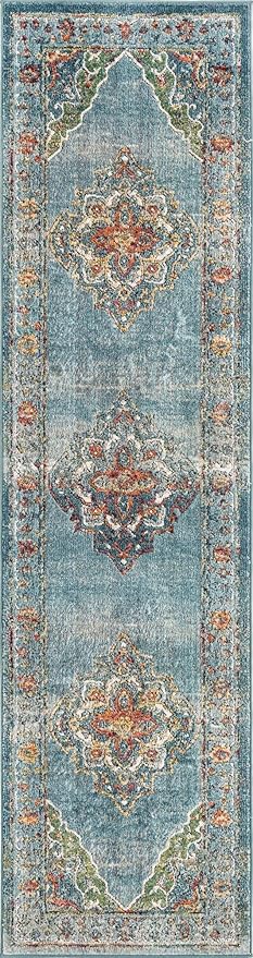 Unique Loom Isabella Collection Area Rug - Rossellini (2' 7" x 10' Runner, Blue/ Beige)