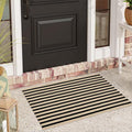 Black and Tan Outdoor Rug 24"x35", Washable Reversible Striped Front Door Mat,Cotton Hand-Woven Layered Door Mats Farmhouse Throw Rugs for Entryway Porch Decor Home Entrance