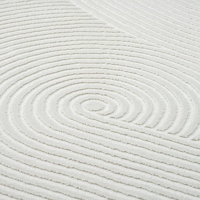 Abani Cream Area Rug for Living Room, Bedroom- Zen Reiki Pattern- 2'6" x 6' -Durable & Easy to Clean
