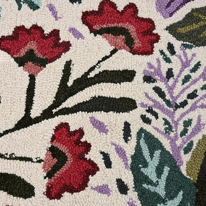 Hand-Tufted Floral Area Rug - Colorful Garden Design with Beautiful Flower Patterns - Modern Style Premium Carpet for Living Room & Bedroom or Kitchen (2.6'x12')