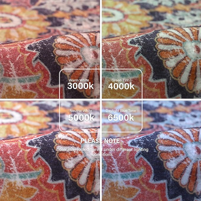 Lahome 5x7 Boho Living Room Rug Colorful Bedroom Rug, Large Bohemian Nursery Rugs, Hot Pink Non-Slip Machine Washable Soft Playroom Mat Indoor Floor Accent Carpet for Dining Table Mud Room