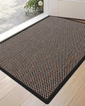 DEXI Ultra Thin Entryway Door Mat 17x30, Non Slip Rubber Backing Inside Entry Mat, Low Profile Easy Clean Dirt Trapper Doormat for Inside Entrance Patio, Black