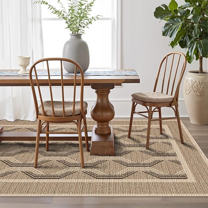 LUMI 8x10 Washable Area Rug for Living Room, Ultra Soft Modern Abstract Rugs Non Slip with Rubber Backing, Low Profile, High Traffic, Stain Resistant Carpets, Ideal for Bedroom, Dining Room, Indoor