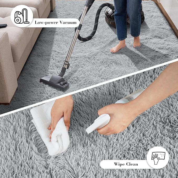 Soft Runner Rugs for Bedroom, Grey 2x8 Runners for Hallways Fluffy Rug Area Rug, Bedside Rug for Living Room Bedroom Kids Room Home Decor
