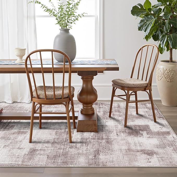 LUMI 8x12 Washable Low-Pile Area Rug for Living Room, Ultra Soft Modern Abstract Rugs Non Slip with Rubber Backing, High Traffic, Stain Resistant Carpets, Ideal for Bedroom, Dining Room, Indoor