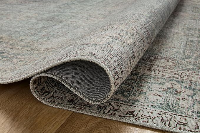 Loloi Chris Loves Julia Jules Collection JUL-08 Emerald/Antique Ivory 5'-0'' x 7'-6'', .13" Pile Height, Area Rug