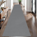 EARTHALL Washable Runner Rug 2.6x12 Ft Non Slip Runners for Hallways Cotton Rubber Backed Kitchen Runner Braided Indoor Floor Carpet Runners for Entryway, Hallway, Kitchen, Bedroom, Charcoal Gray