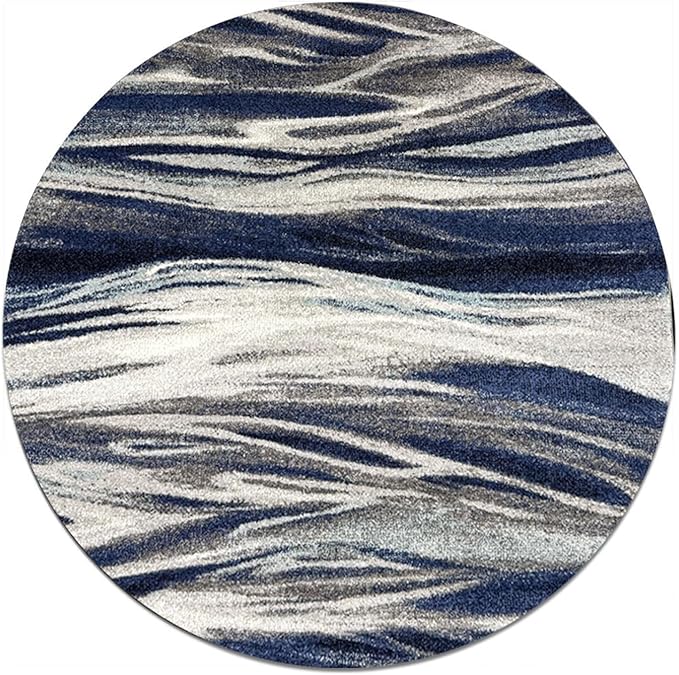 Keen Home Design Area Rugs - 8ft Round Non-Shedding, Abstract Rugs for Kitchen, Living Room, Bedroom, Dining Room, Entryway - Size: 7'10" Square, Multi