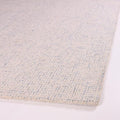 Hand-Tufted 100% Wool Pile Area Rug – Geometric Textured Grid Check Pattern – Thick and Durable Floor Carpet for Bedroom, Living Room, Kids Room, and Dining Area (Ivory Blue, 10' x 10')