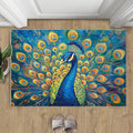 Peacock Area Rug 2x3-2x3 Rug, Wonderful Peacock Rugs for Living Room, Teal Turquoise Carpet, Peafowl Washable Area Rugs for Bedroom, Aesthetics Carpet - Peafowl Home Decor & Gifts