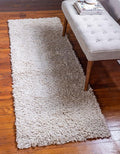 Unique Loom Davos Shag Collection Area Rug - Solid (2' 7" x 20' Runner, Linen)