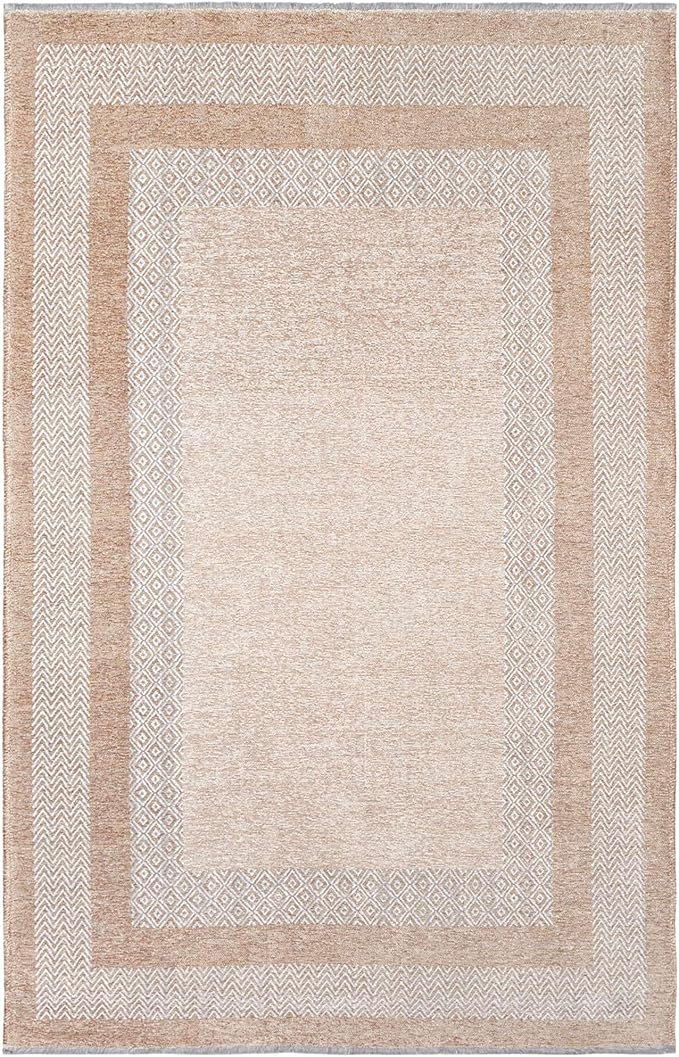 Alfa Rich 3x5 Beige Cream Washable Area Rugs for Living Room Bedroom Kitchen Dining Cotton Runner