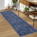 RUGSREAL Solid Runner Rug 2x6 Modern Hallway Runner Mat Machine Washable Ktichen Rug 2x6 Long Hallway Modern Indoor Throw Carpet for Bedside Living Room Bedroom Laundry, 2' x 6' Blue