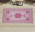 Ambesonne Sun and Moon Decorative Rug, Bohemian Artwork Design of Crescent Solar Ornament Esoteric Stars Ornaments, Quality Carpet for Bedroom Dorm and Living Room, 2' 2" x 3' 7", Pink