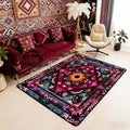 Bohemian Style 3x5 Area Rug Watercolor Rugs for Living Room | Victorian Decor Antique Washable Rug, Boho Floral Baroque Carpet Indoor Floor Mat