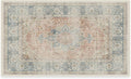 RUGGABLE Washable Vintage Area Rug – Sarrah Coral 3x5, Stain-Resistant, Non-Slip – Small Machine Washable Rugs for Living Room, Bedroom, Hallway, Entryway & Office–with Cushioned Pad