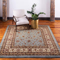 Unique Loom Voyage Collection Traditional Oriental Classic Intricate Design Area Rug (6' 0 x 6' 0 Square, Light Blue/Gold)
