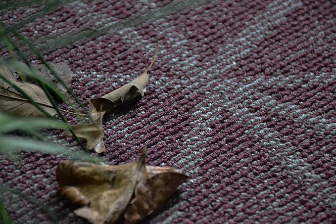 Furnish my Place Geometrical Pattern Indoor/Outdoor Refine Burgundy Abstract Area Rug, Doorway Mat, Contemporary Rug for Living Room, Entryway, Made in USA - 3' x 12' Oval
