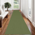 Braided Runner Rug 2x12 Ft Washable Runners for Hallways Non Slip Rubber Backed Kitchen Runners Cotton Extra Long Entryway Runner Indoor, Woven Carpet for Hall Entryway, Green