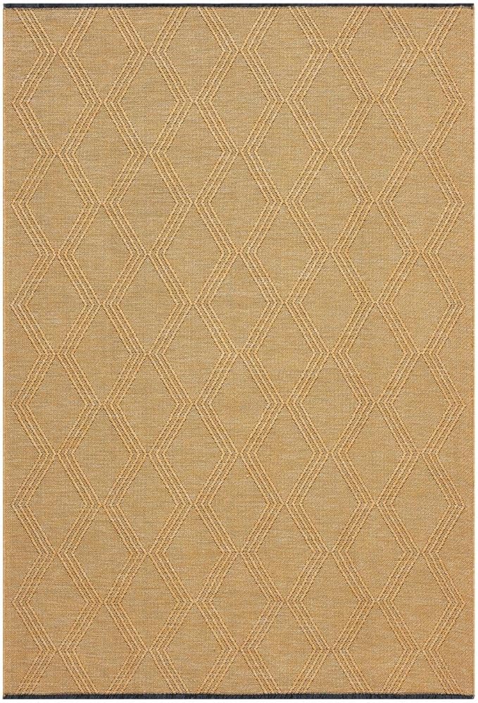 LUXE WEAVERS Modern Farmhouse Yellow 9x12 Washable Area Rug, Anti-Slip Diamond Pattern Carpet