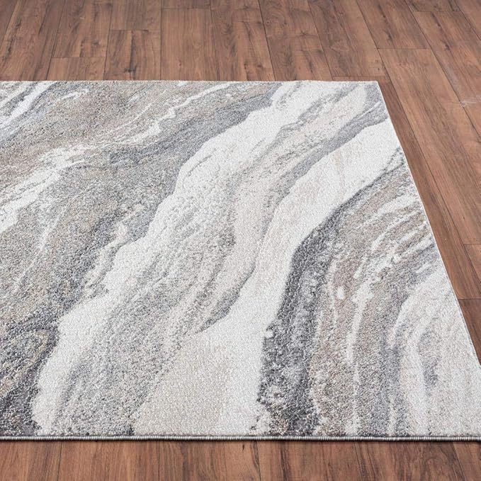 LUXE WEAVERS Lagos Collection 7983 Grey 5x7 Art Deco Area Rug