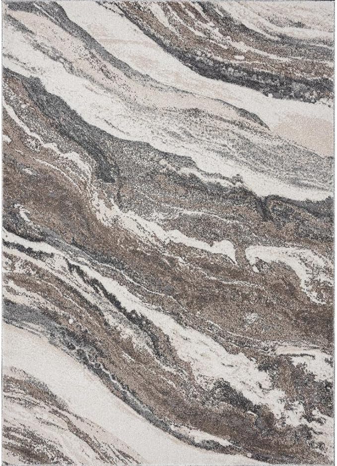 LUXE WEAVERS Lagos Collection 7983 Grey 5x7 Art Deco Area Rug