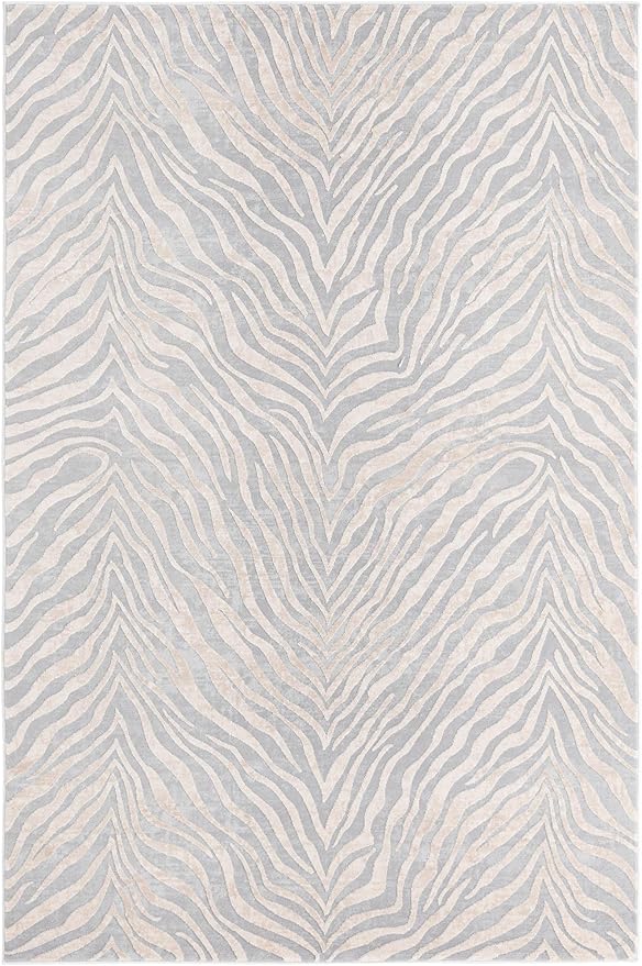 Unique Loom Finsbury Collection Area Rug - Meghan (5' 3" x 8' Rectangle, Gray and Ivory)