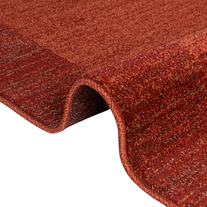 Rugs.com Angelica Collection Rug – 8 Ft Round Terracotta Medium Rug Perfect for Kitchens, Dining Rooms