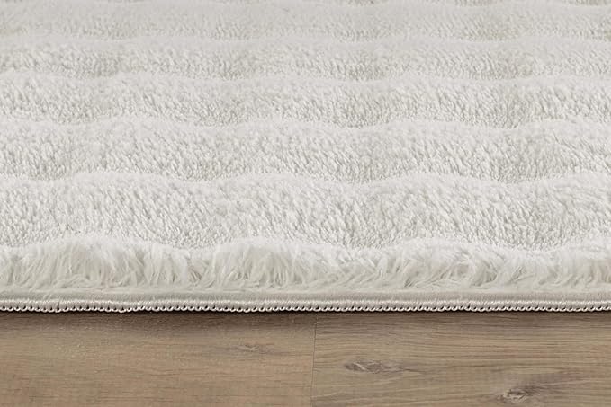 CAMILSON Modern White Non Slip Door Mat Rug 2x3 Ultra Soft High Pile Entryway Rugs Non Skid Rubber Backing Durable & Easy to Clean Carpet for Kitchen Bathroom Indoor Use (2 x 3 White)