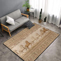 Horse Western Boho Ethnic Style Area Rug Washable Outdoor Rugs Anti-Slip Soft Carpet Entryway Indoor Door Mat for Bedroom,Living Room,Porch,Terrace and Entrance Decor 5'x 4'