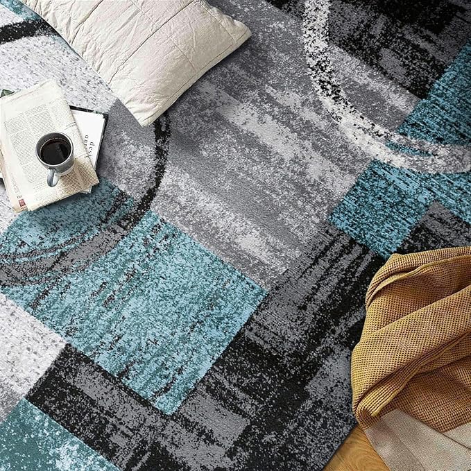 Rugshop Contemporary Abstract Circle Design Soft Area Rug 2' x 3' Gray