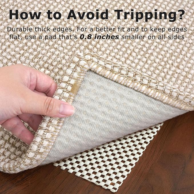 KOZYFLY Runners for Hallways 2x10 ft Washable Kitchen Runner Non Slip Rubber Backed Hallway Rugs Cotton Entryway Runner Rug Floor Carpet for Indoor Hall, Backdoor, Kitchen, Ivory/Khaki