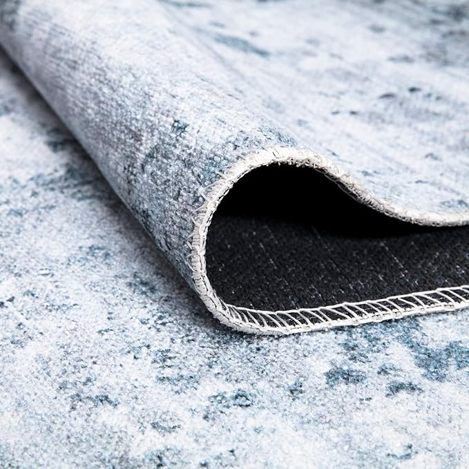 Bloom Rugs Caria Washable Non-Slip 5x7 Rug - Blue/Gray Modern Abstract Area Rug for Living Room, Bedroom, Dining Room, and Kitchen - Exact Size: 5' x 7'