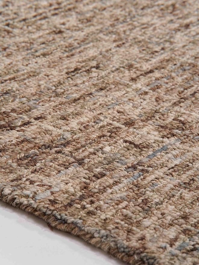 Rugsotic Carpets Hand Tufted Wool ECO-Friendly Area Rugs - 5'x8', Rectangle Shape, Beige & Brown, Solid Plain Design, High Pile Thick Handmade Area Rugs for Living Room, Bed Room (KWC111)
