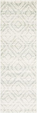 SAFAVIEH Adirondack Collection Runner Rug - 2'6" x 12' Runner, Ivory & Green, Modern Diamond Distressed Design, Ideal for High Traffic Areas in Living Room, Bedroom, Dining (ADR131X-212)