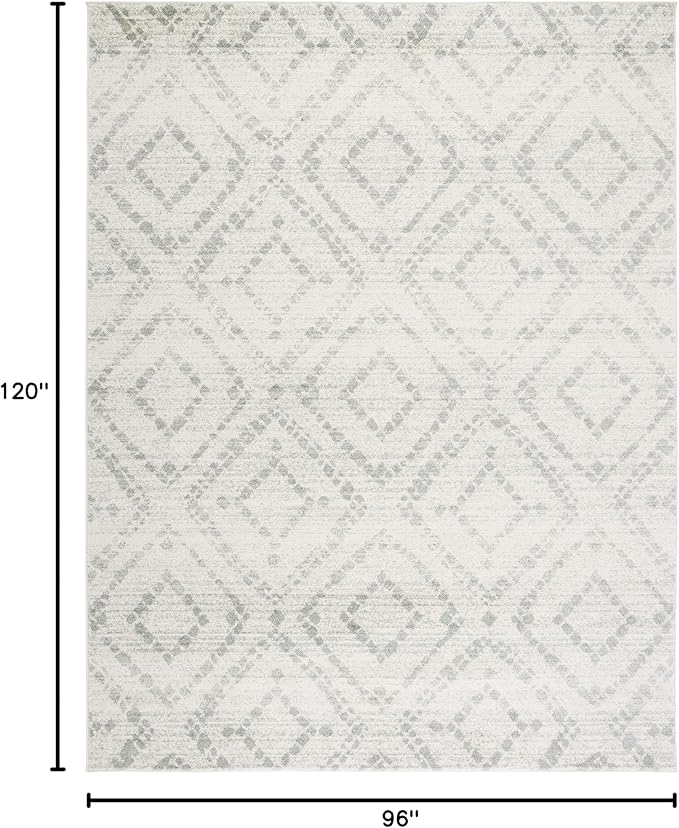 SAFAVIEH Area Rug 8x10 - Adirondack Collection - Large - Ivory & Green, Geometric Trellis Pattern, Non-Shedding & Easy Cleaning, Ideal for Living Room, Bedroom, Office, Dining Space (ADR131X)