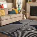 Modern Rainbow Area Rug 5x7 Black Cozy Soft Stain Resistant Non-Slip Non-Shedding Washable Rug, Farmhouse Rug for Living Room Dining Room Bedroom Balcony