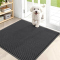 OLANLY Front Door Mat Indoor Outdoor Entrance, Waterproof Heavy Duty Doormat, Fade Resistant, Low Profile, Easy Clean Patio Porch Welcome Floor Mats for Entry, 35x30, Charcoal Grey