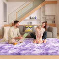 6x9 Area Rugs for Living Room, Fluffy Large Rugs for Bedroom, Soft Shag Fuzzy Non-Slip Carpet for Kids Boys and Girls Nursery Room Dorm Indoor Home Decor (Tie-Dyed Purple, 6ft x 9ft)