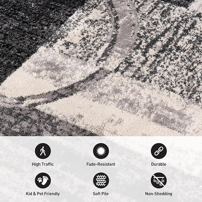 Rugshop Contemporary Circle Design Area Rug, Carpet with Jute Backing for Living Room, Bedroom, or Dining Room, Cream, 5'3" x 7'3"