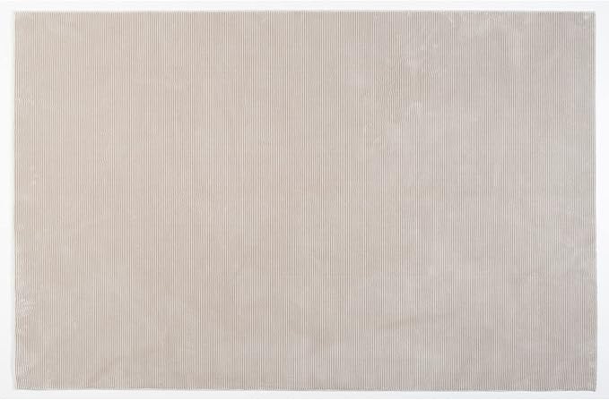 Revival Rugs Stripe 6'7"x9' Washable Area Rug for Living Room Bedroom - 100% Recycled Oeko-TEX Certified, Medium Pile, Taupe