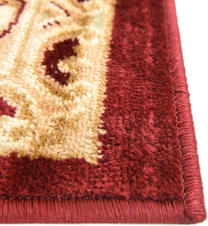 Rugs.com Chateau Collection Rug - 5 Ft Square Red Medium Pile Rug