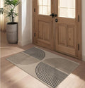 Easy Jute Rainbow Entryway Rug, 2.6x4 Washable Non-Slip Indoor Outdoor Doormat, Neutral Boho Farmhouse Kitchen Rug Modern Abstract Throw Rugs for Entrance Bedroom Bathroom