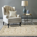 EVERGRACE Area Rugs for Living Room 4x6, Boho Floral Faux Wool Indoor Outdoor Rugs, Washable Rugs for Bedroom Entryway Dining Room Hallyway, Low Pile Floor Mat Carpet for Home Decor, Natural Beige