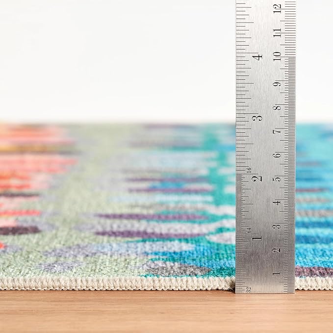 Dash & Albert Paint Chip Multi Machine Washable Rug, 7.5 X 9.5 Feet, Multicolored Geometric Pattern
