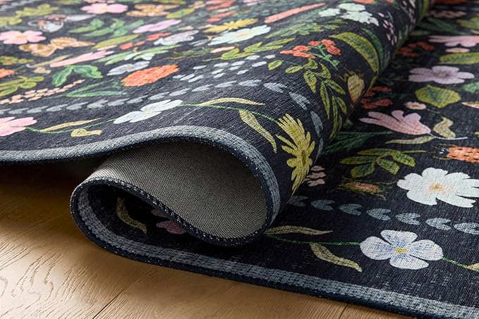 Loloi Rifle Paper Co. Canopy Collection CNP-04 Black 2'-0" x 3'-0" Accent Rug