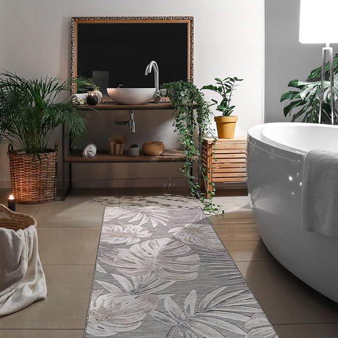 CAMILSON Runner Outdoor Rugs Oriental Retro Traditional Floral Medallion Area Rug 2x7 Non-Shedding Stain Resistant Indoor Carpet for Bathroom Hallway Kitchen Office (2 x 7 / Beige)