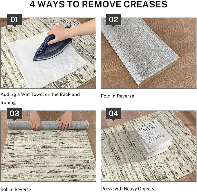 Modern Abstract Entryway Rug Indoor 2x3 Washable Rug Non-Slip Soft Small Area Rug Beige Kitchen Mats Thin Print Faux Wool Floor Carpet Throw Rugs for Entrance Bedroom Office Home Decor