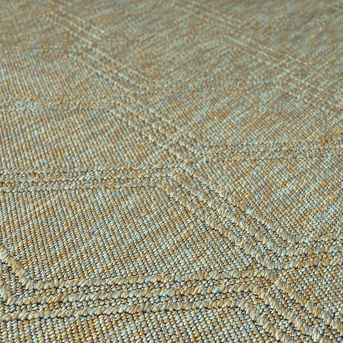 LUXE WEAVERS Modern Farmhouse Green 6x9 Washable Area Rug, Anti-Slip Diamond Pattern Carpet